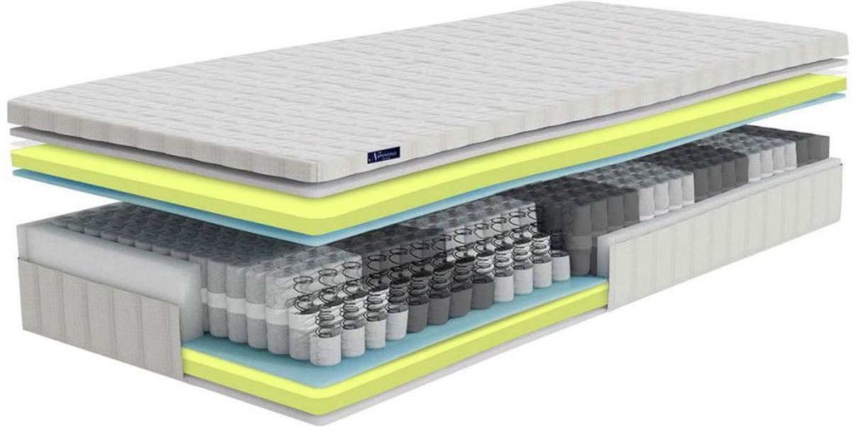 Nirwana Bedden Matras - Visco nasamatras - Traagschuim matras - 70x200x26 cm Wit