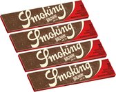 Smoking Brown King Size Rolling Papers – Vloeipapier - Rolling Papers - Bruine Vloei - Lange vloei – 4 stuks