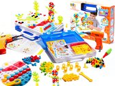 Constructie Bouw in koffer speelgoed met Werkende Boormachine - 237 stuks - Educatief speelgoed