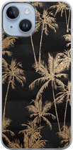 Casimoda® hoesje - Geschikt voor iPhone 14 Plus - Palmbomen - Siliconen/TPU telefoonhoesje - Backcover - Planten - Zwart