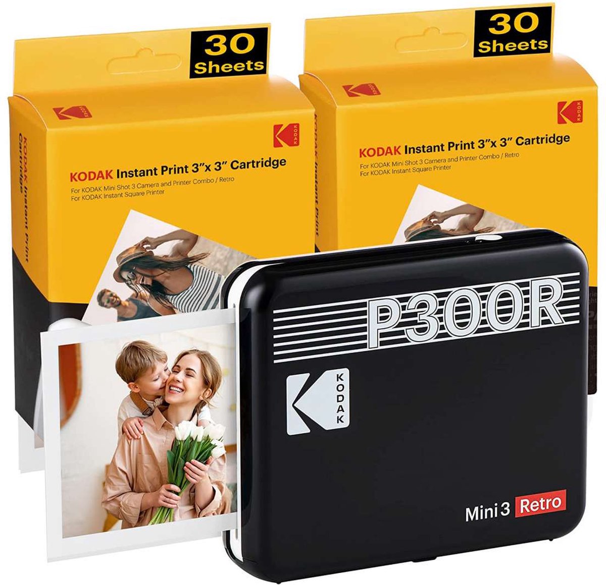 Kodak Mini 2 Retro P210r Portable Photo Printer Noir - Imprimante