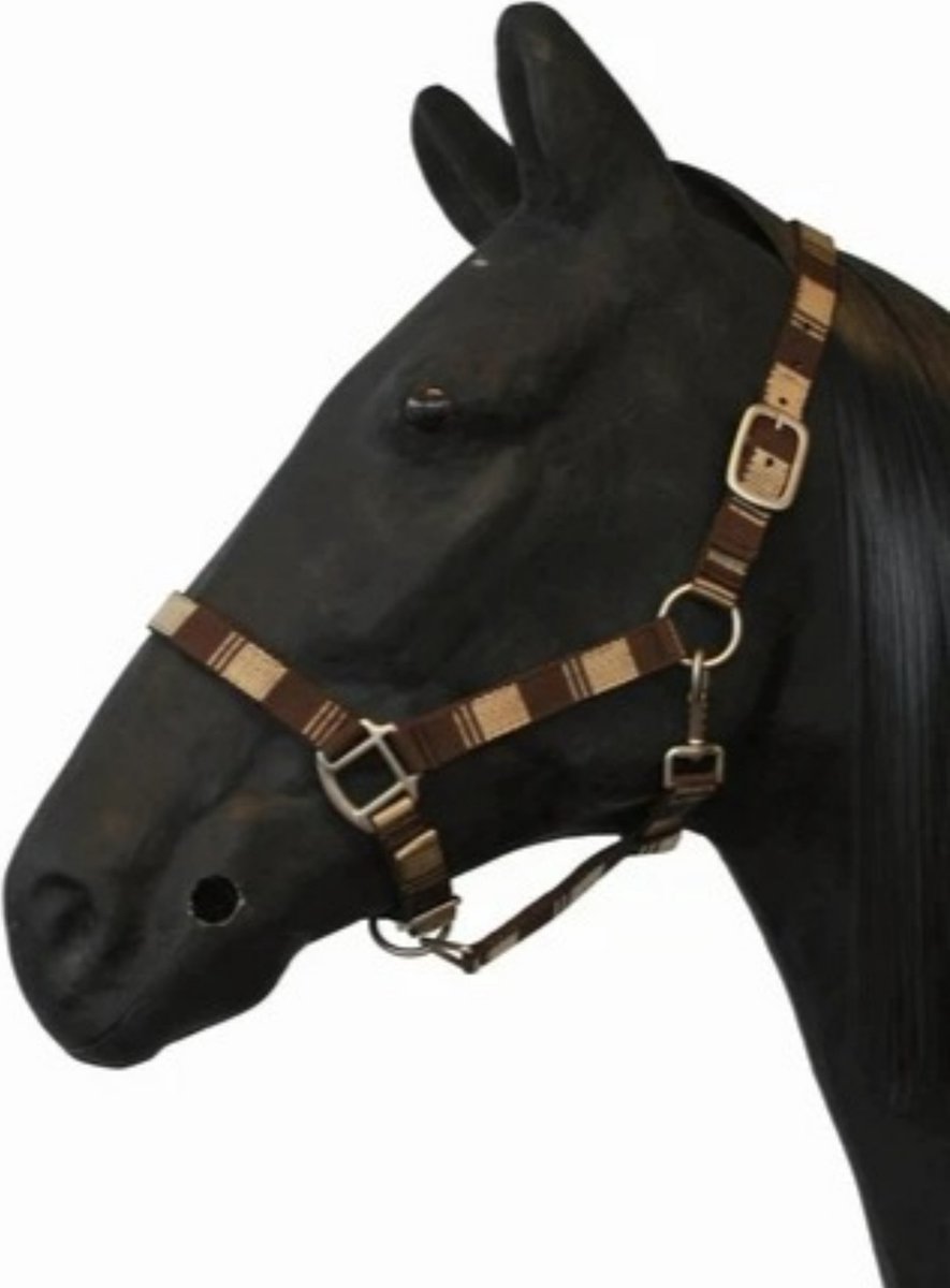 Excellent Horse Halster Trendy - Paardenhalster - Mini veulen - Nylon - RVS-look - Geschikt voor paarden - Bruin