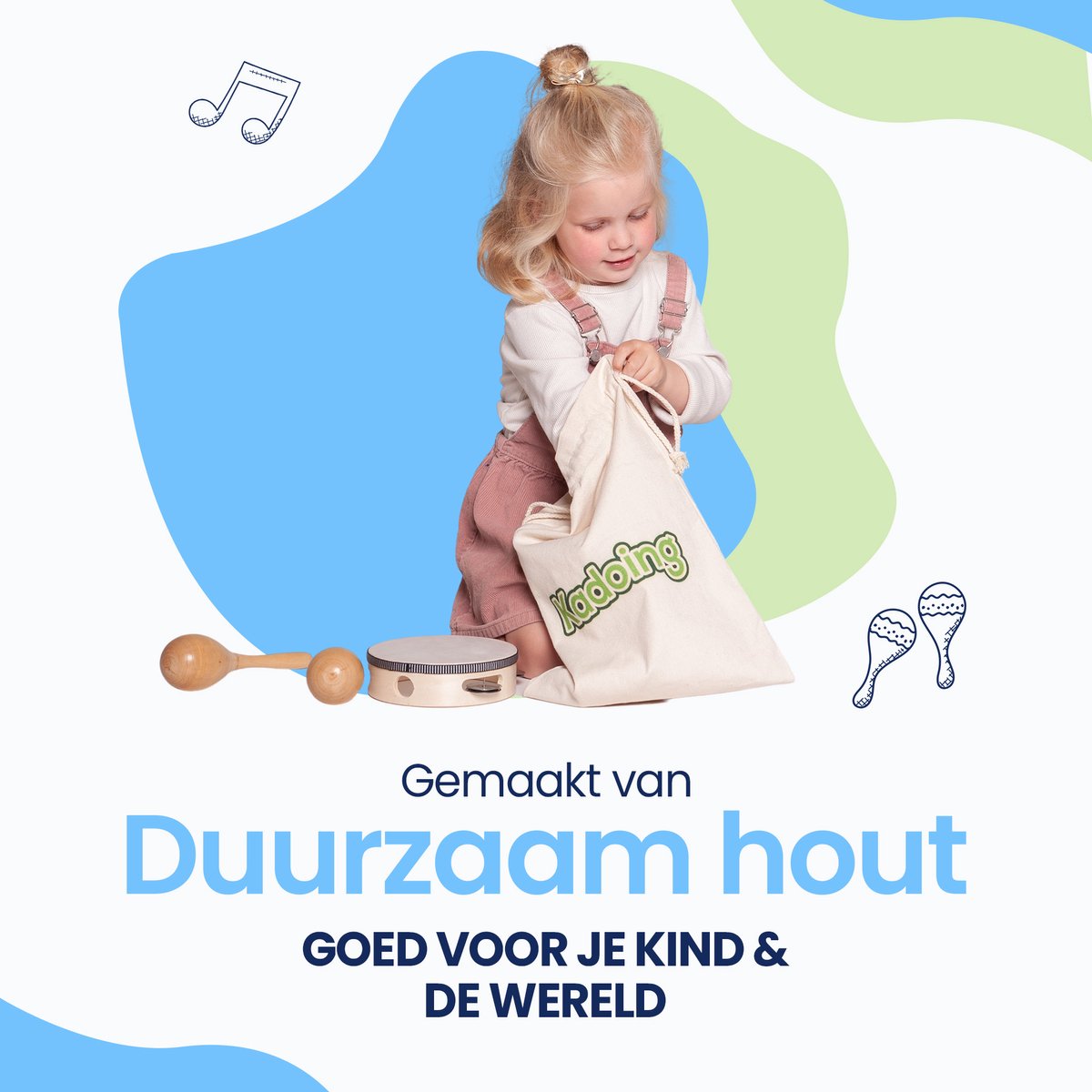 Kadoing 18-delige Muziekinstrumenten Set - Montessori Speelgoed voor Kinderen - Houten Muziekset — afbeelding 8