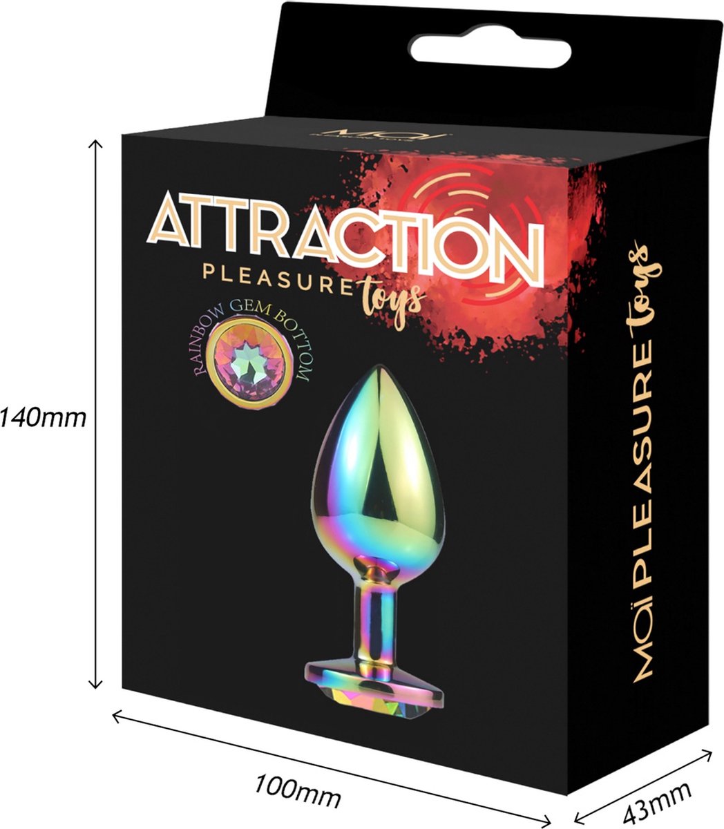 Goedkoopste Attraction Buttplug MAI METAL ANAL PLUG WITH STONE L MAI NO. 74 RAINBOW Multicolours