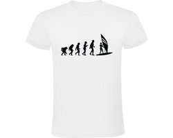 Windsurf Evolutie Heren T-shirt | Windsurfen | watersport | Wit