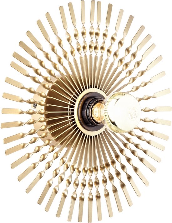 BRILLIANT lamp, Mendoza wandlamp 33cm goud, metaal, 1x A60, E27, 40W, normale lampen (niet meegeleverd), A++