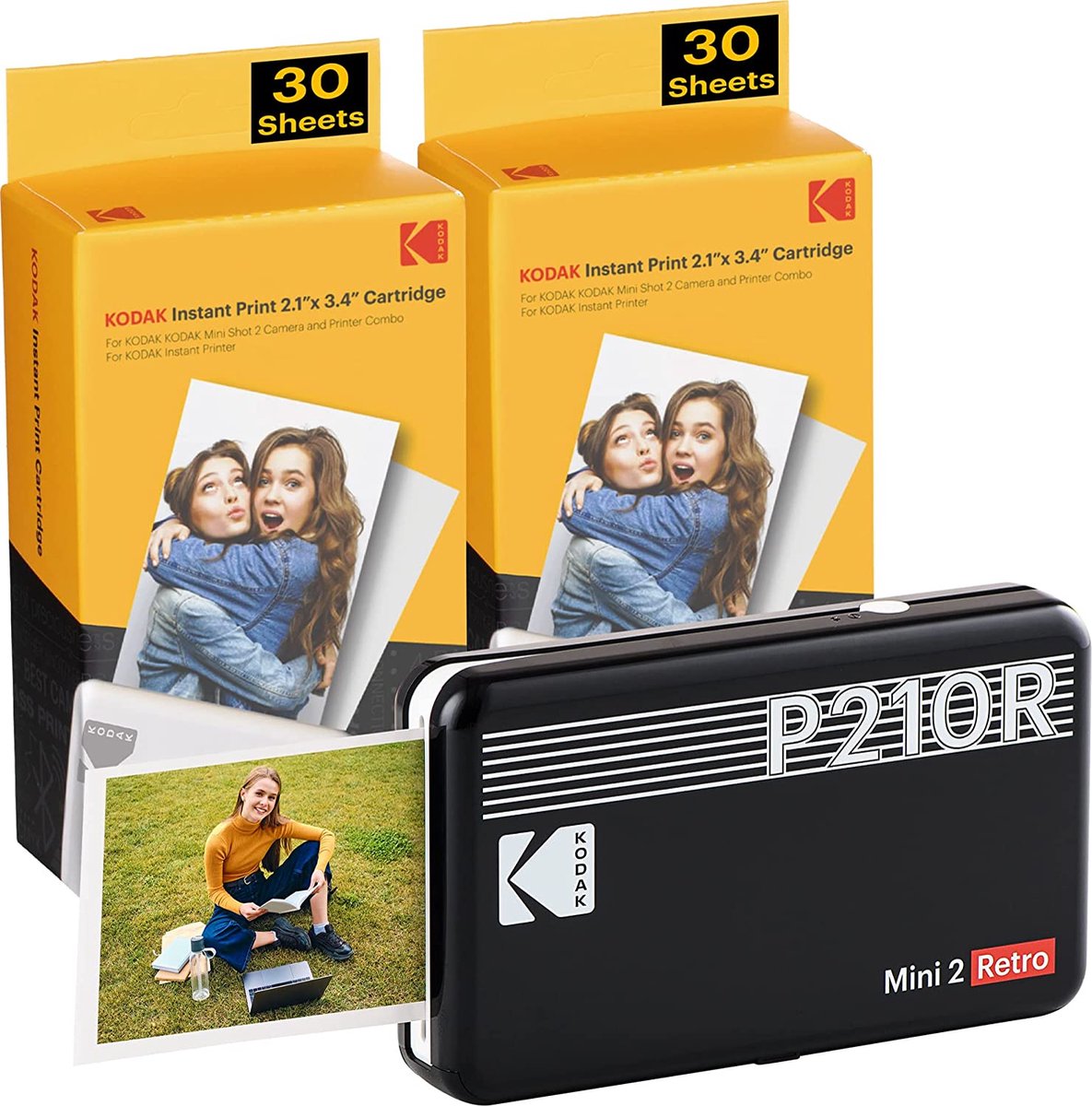  KODAK Instant Print 3'x3' Cartridge 30 Prints Mini Shot Combo :  Office Products