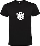 T-shirt Zwart avec image "Dice" Wit Taille M