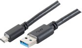 USB Micro B naar USB-C kabel - USB3.1 Gen 1 - tot 2A / zwart - 1,8 meter