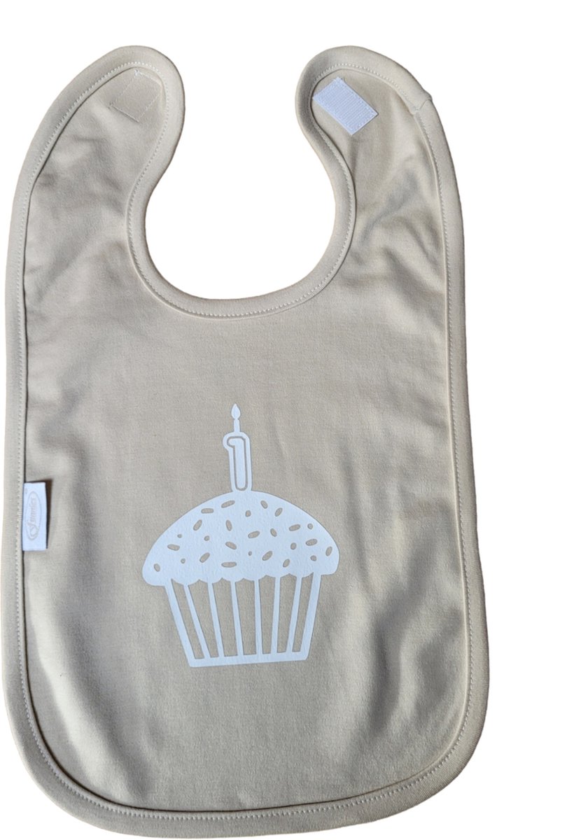 Goedkoopste Verjaardag - slab - cupcake - geschenk - baby - peuter- knoeien