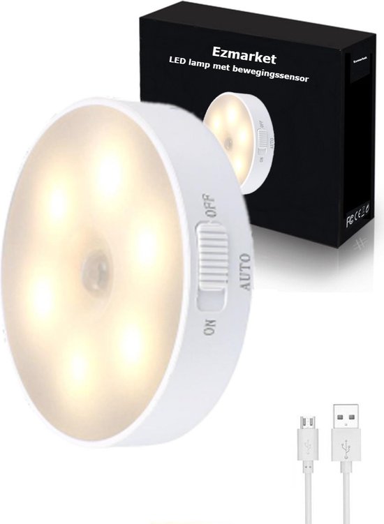 Draadloze ledlamp – Met Bewegingssensor – Draadloze wandlamp – Draadloze  ledspot – Usb... | bol.com