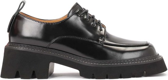 Zwarte leren damesschoenen met binding | bol.com