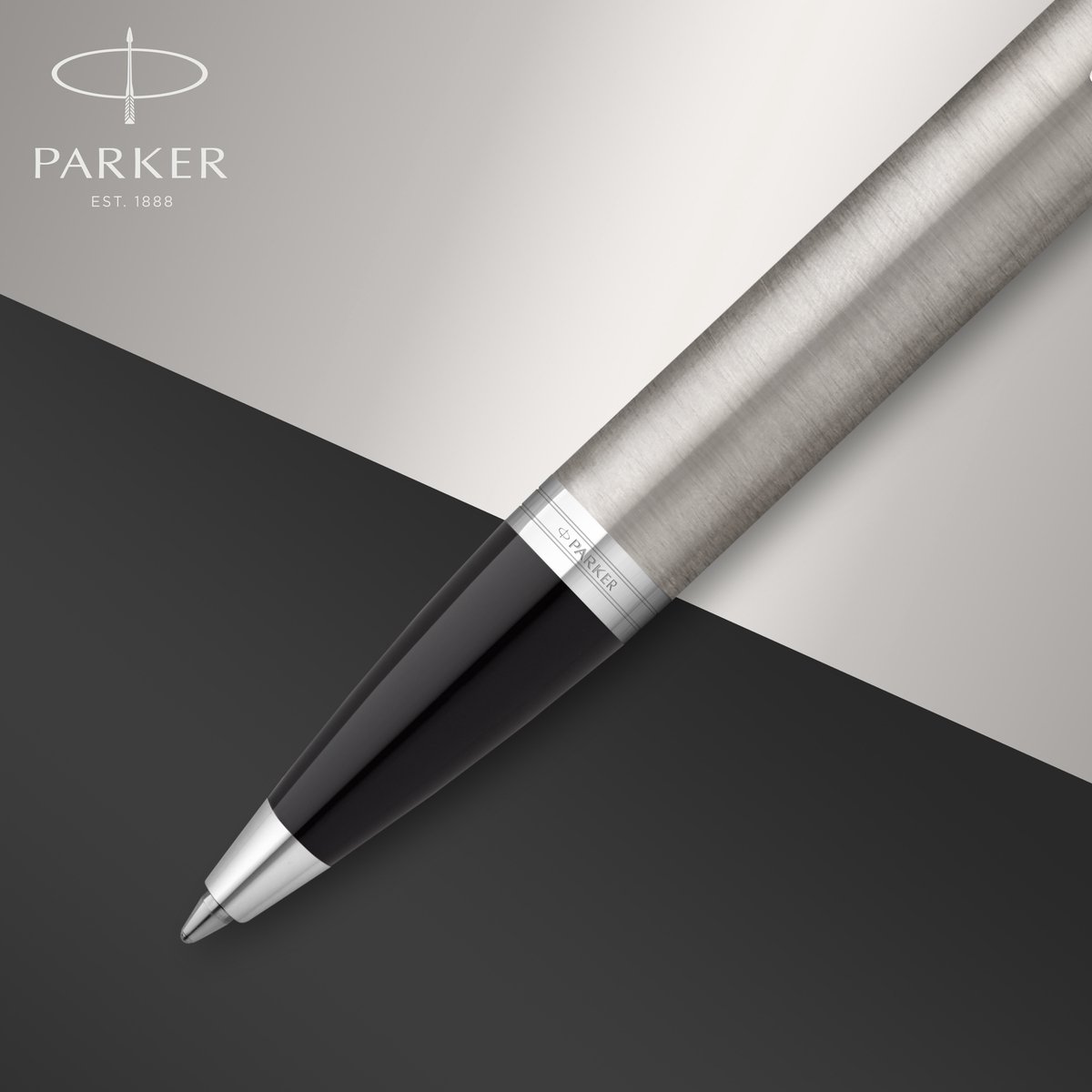 Coffret 2 stylos bille et plume Parker IM acier - Stylos plume Parker