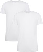 Bamboo Basics T-shirt en bambou extra long pour homme à col rond Ruben - lot de 2 - Blanc - L
