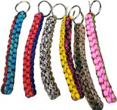 Sleutelhanger gevlochten touw - 6 stuks - verschillende kleuren - touw 12,5 cm lang