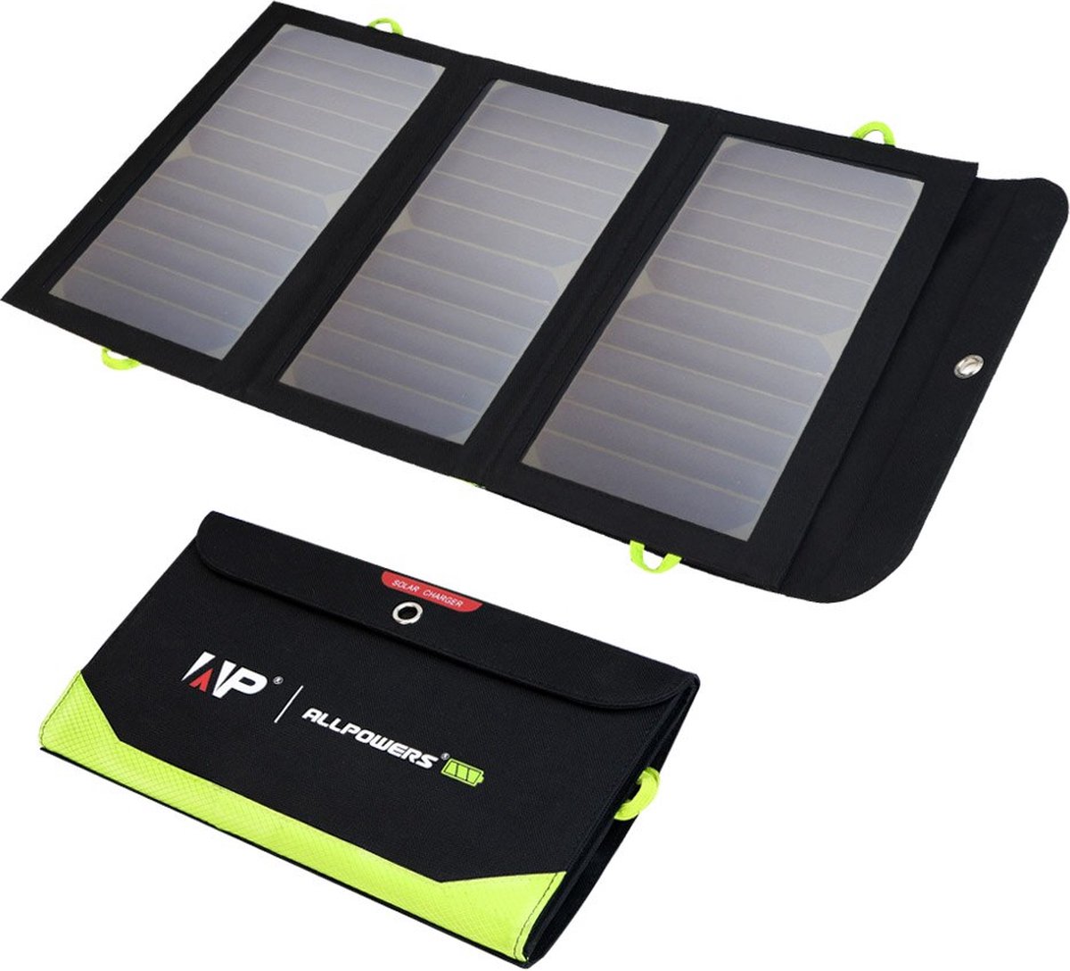 Allpowers - zonnepaneel 5V 21W - ingebouwde batterij - 10000 mah - Draagbare zonnelader - Waterdichte solar batterij