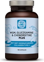 MSMGC Plus - 180 Capsules - Krachtige formule met MSM, Glucosamine en Chondroïtine - Kala Health