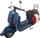 Decoratie Scooter Italie - Miniatuur 27x11x17cm - Blauw - italiaanse vlag - Modelauto - Blikken Scooter- IJzer