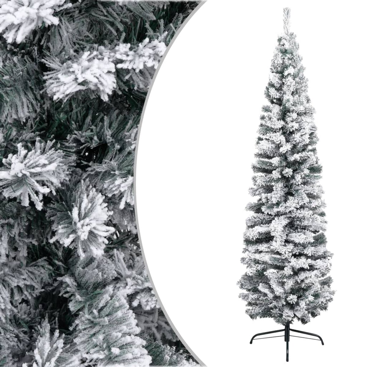 Prolenta Premium - Kunstkerstboom met sneeuw smal 210 cm PVC groen