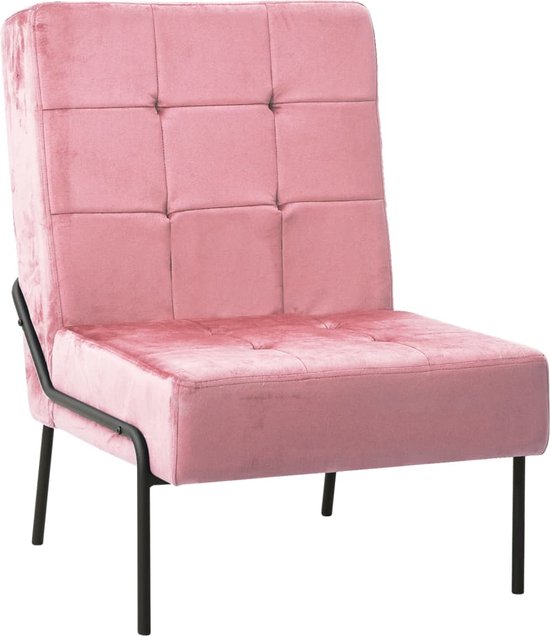 Prolenta Premium - Relaxstoel 65x79x87 cm fluweel roze- Fauteuil ...