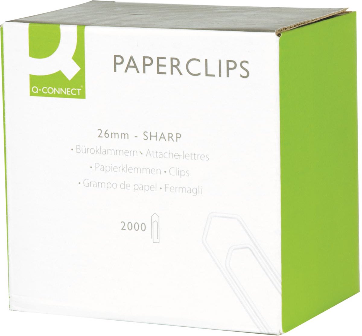 Q-CONNECT papierklemmen, 26 mm, doos van 2000 stuks 24 stuks
