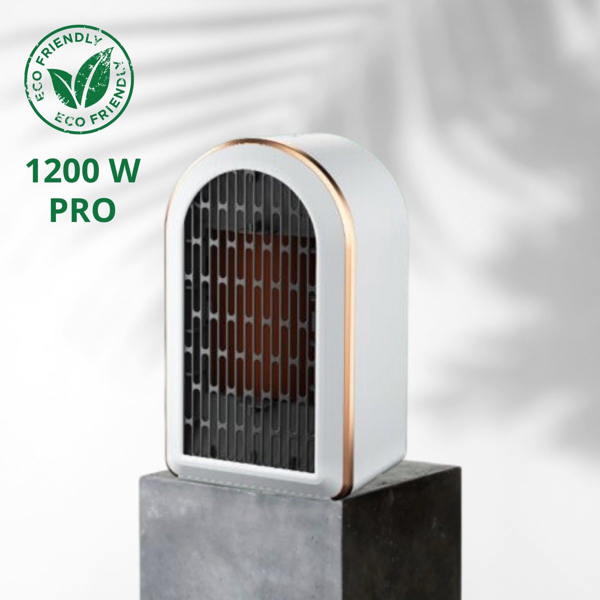Oneiro's PRO™ elektrische ventilator kachel WIT 800W/1200W - 18 x 17 x ...