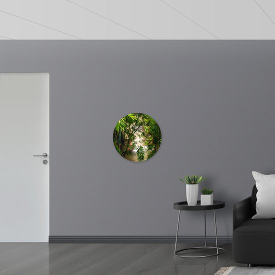 WallClassics - Cercle mural en panneau de mousse PVC - Bamboe à cascade - 60x60 cm Photo sur cercle mural (avec système de suspension)