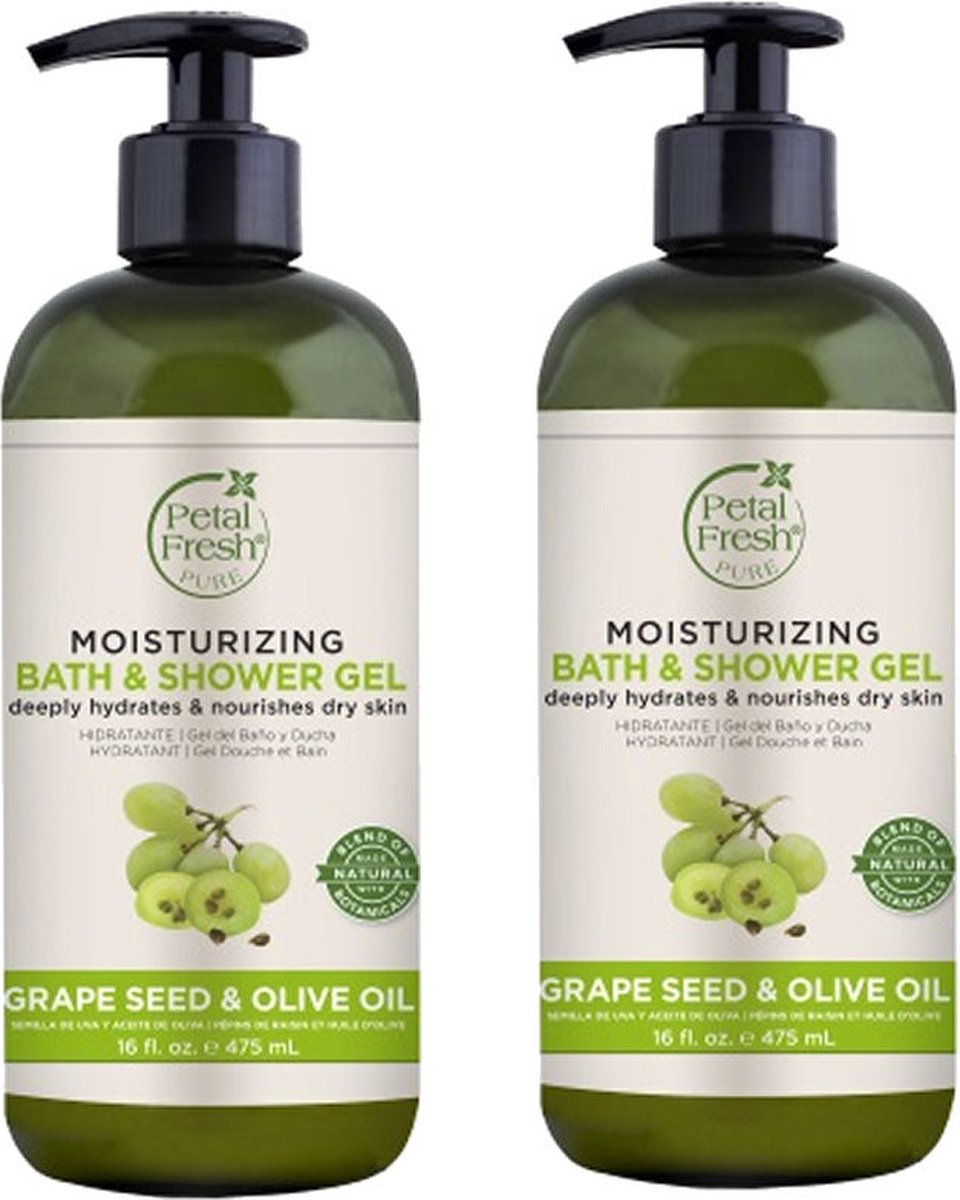 PETAL FRESH - Bath & Shower Gel Grape Seed & Olive Oil - 2 Pak