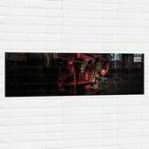 WallClassics - Muursticker - Treinstel in Fabriek - 120x40 cm Foto op Muursticker