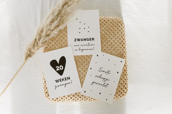 20x hippe mijlpaalkaartjes zwangerschap (A6 formaat) - milestone pregant cards - cadeau zwangerschap - kado zwangerschap - babyshower cadeau - hoera zwanger - zwangerschapsverlof - kraamcadeaus - mijlpaalkaarten zwangerschap