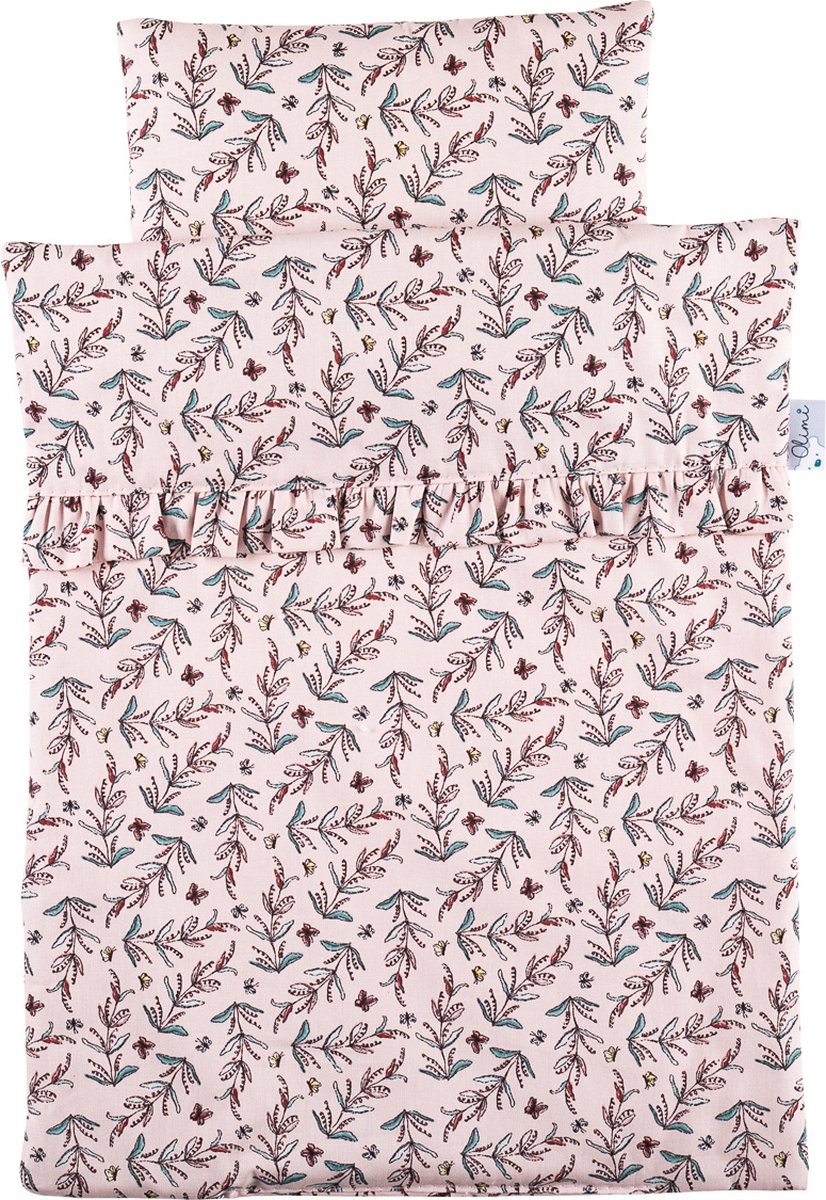 Olimi poppen bedset / beddengoed Butterflies pink