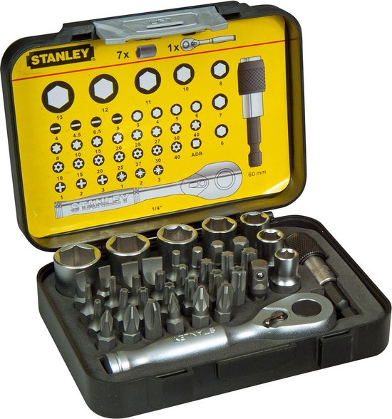 Foto: Stanley 1 13 906 40 delige bitset expert pro 1 4 ratelsleutel in koffer