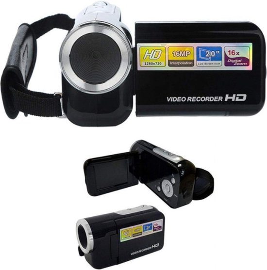 voor eeuwig Inwoner inkomen Digitale videocamera - HD - Mini camera - Retro actie camera - Camcorder -  Zwart | bol.com