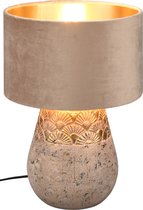 LED Tafellamp - Tafelverlichting - Torna Kalan - E27 Fitting - Rond - Mat Grijs - Keramiek