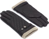 Leren Handschoenen Dames - Touchscreen handschoenen Zwart - 100% Echt soepel schaapsleer - model Kate - Zachte Wollen Voering