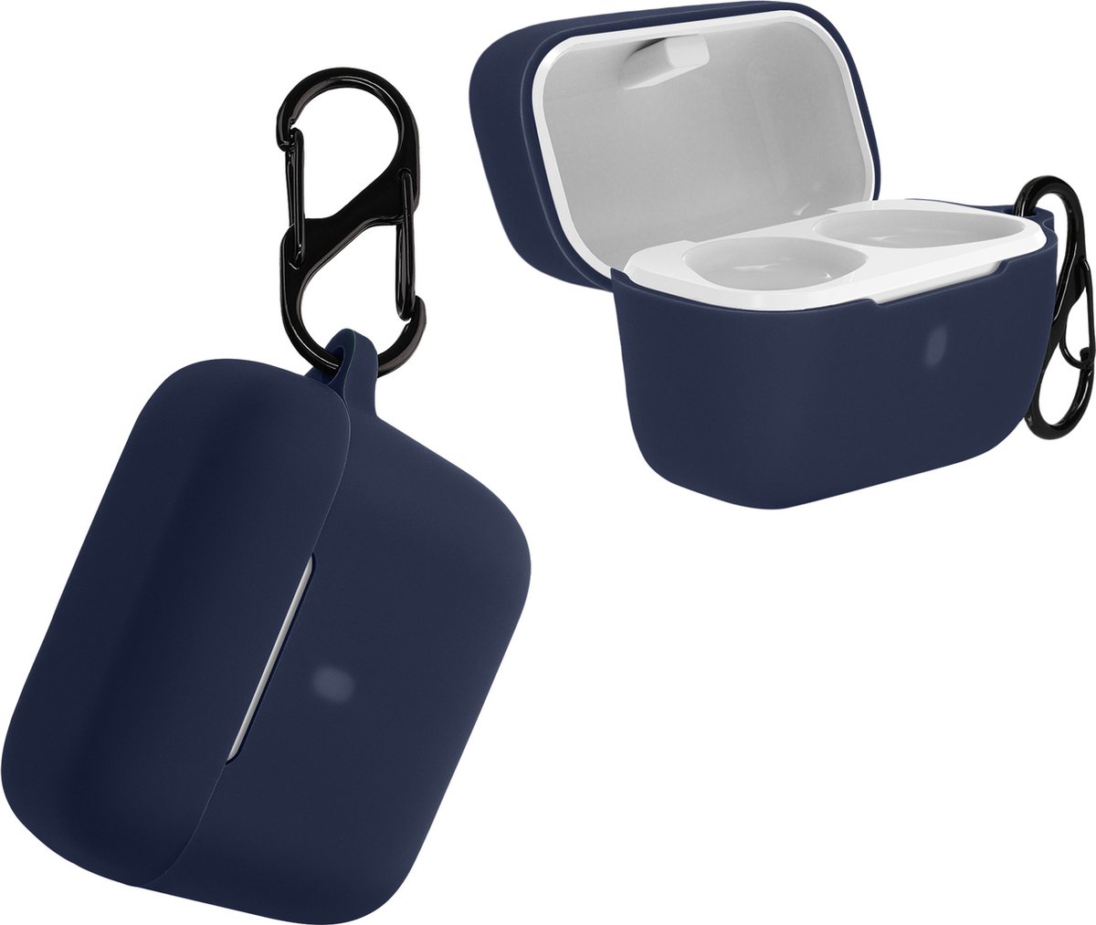 kwmobile Hoes voor Sennheiser CX True Wireless - Siliconen cover voor oordopjes in donkerblauw