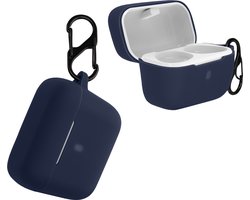 kwmobile Hoes geschikt voor Sennheiser CX True Wireless – Siliconen cover voor oordopjes in donkerblauw