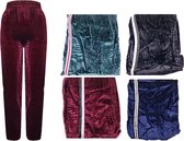 Mawi Fashion - Velours broek - sportbroek - dames broek - one size - blauw