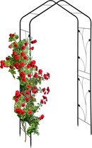 Relaxdays arche de roses en métal - arche de jardin noire - arche végétale - arche ornementale de jardin - plantes grimpantes