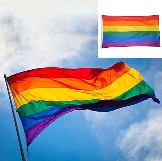 Regenboog vlag (LGBT - Gay vlag) - 90 x 150 cm - Woesj