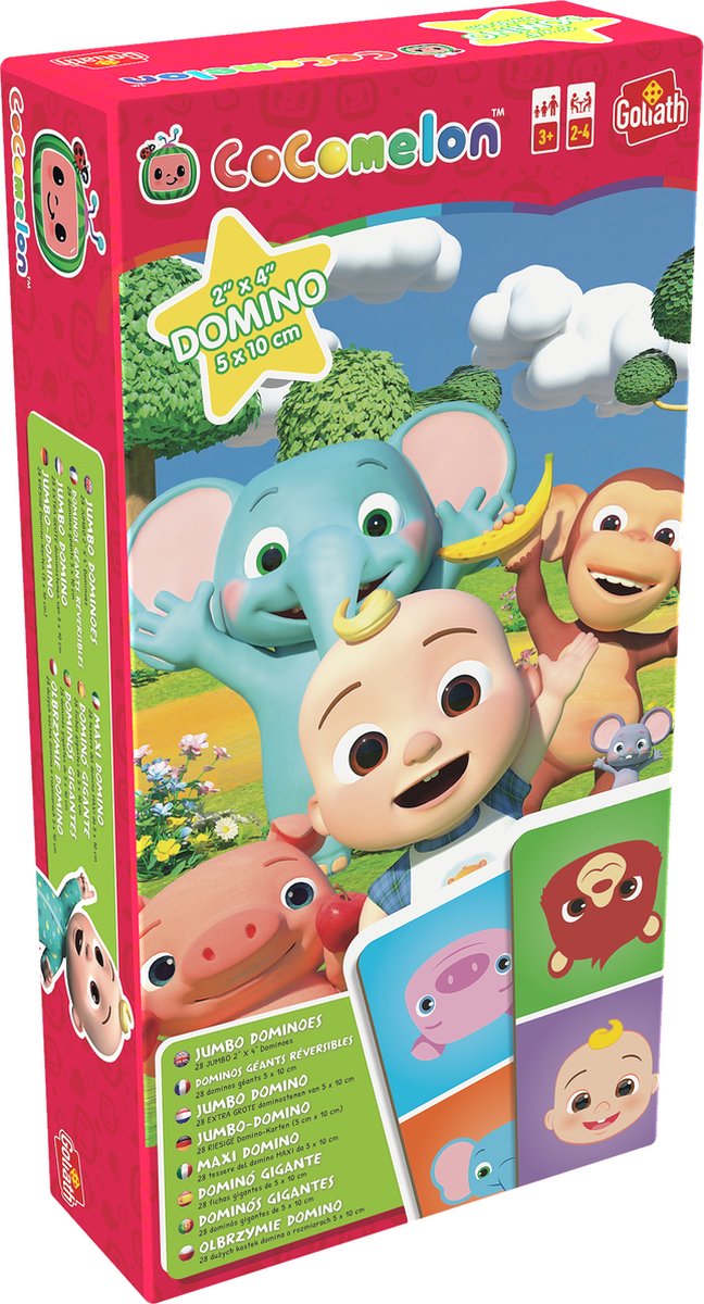 CoComelon Jumbo Dominoes - 28 extra grote dominostenen met een dier of getal