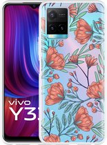 Vivo Y33s Hoesje Poppy Roses - Designed by Cazy