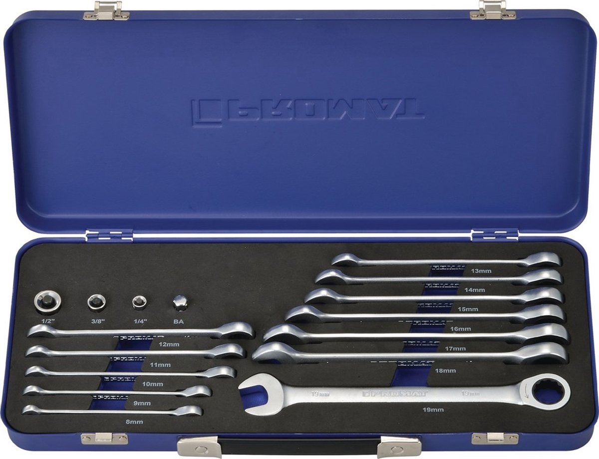 Promat 16-delige steek-/ringratelsleutel-set 8-19mm - 4000821529