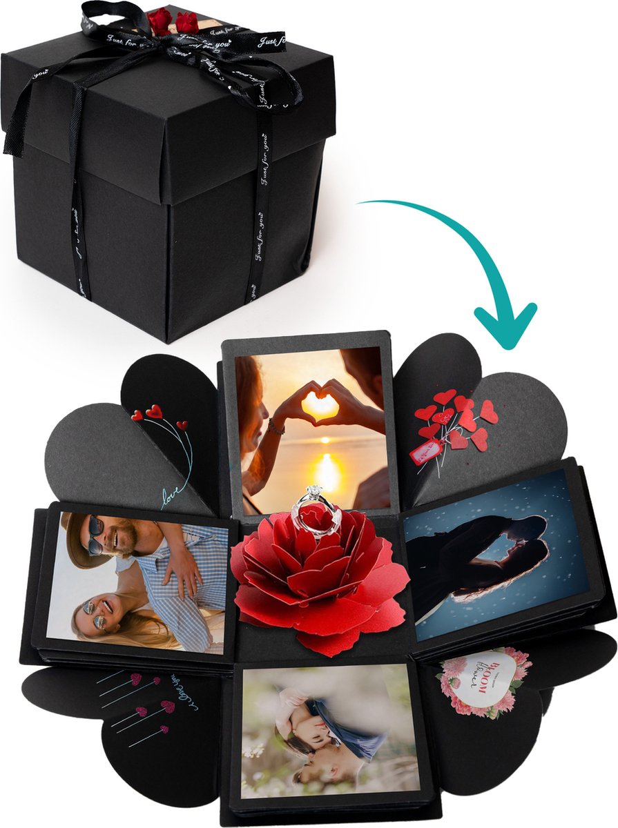 Coffret cadeau Saint-Valentin Surprise Explosion Couple Box Love Memory  Anniversaire Diy Photo Album Anniversaire Cadeau Anniversaire