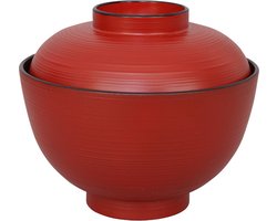 Rood/Zwarte Kom - Lacquerware - 10.8 x 6.35cm 300ml