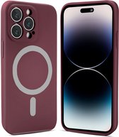 ShieldCase adapté pour Apple iPhone 13 Pro Max Coque magnétique silicone soie - bordeaux