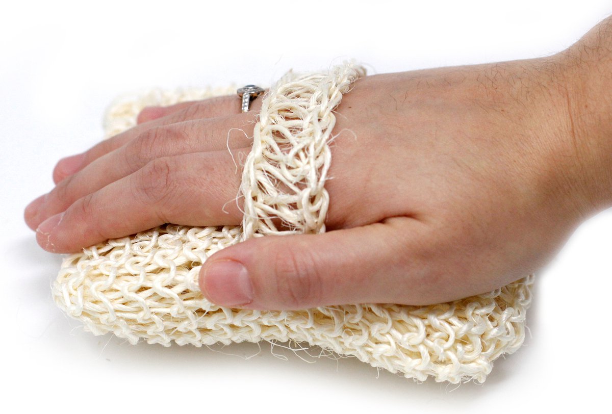 Sisal Spons & Scrub - Extra Exfoliërend Kussen - 12x12.5x3.5cm