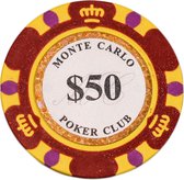 Poker chips - Poker - Pokerset - Poker chip met waarde 50 - Monte Carlo poker chip - Fiches - Poker fiches - Poker chip - Klei fiches - Cave & Garden