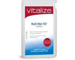Vitalize Multi Man 50+ Compleet 120 tabletten | Ondersteunt een goede weerstand - Zorgt mede voor het behoud van de prostaat- en blaasfunctie¹*
