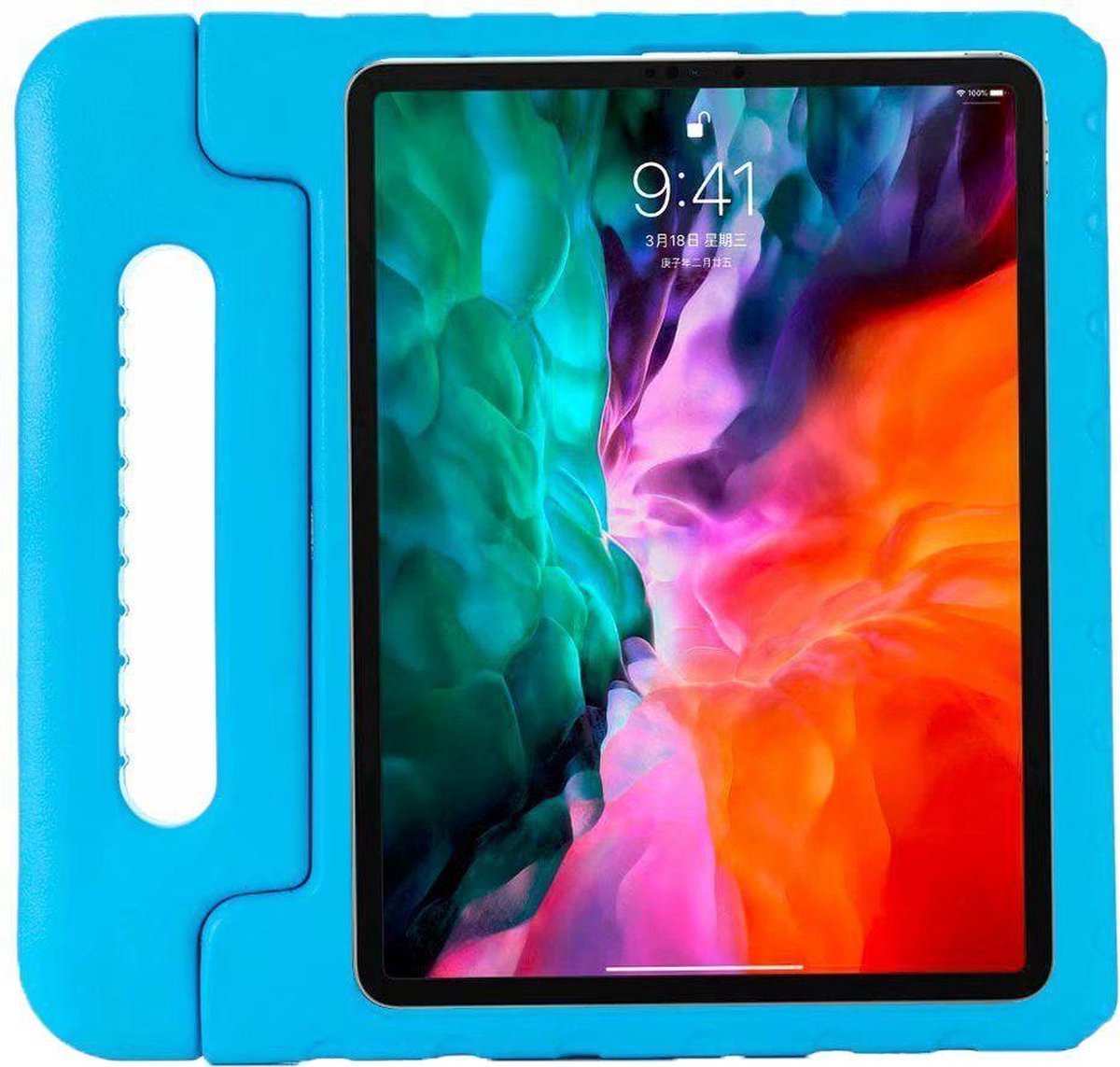 Tablet hoes voor Apple iPad Pro 12.9 (2022) - Kinderhoes met handvat - Schokbestendige Kids cover - Licht Blauw